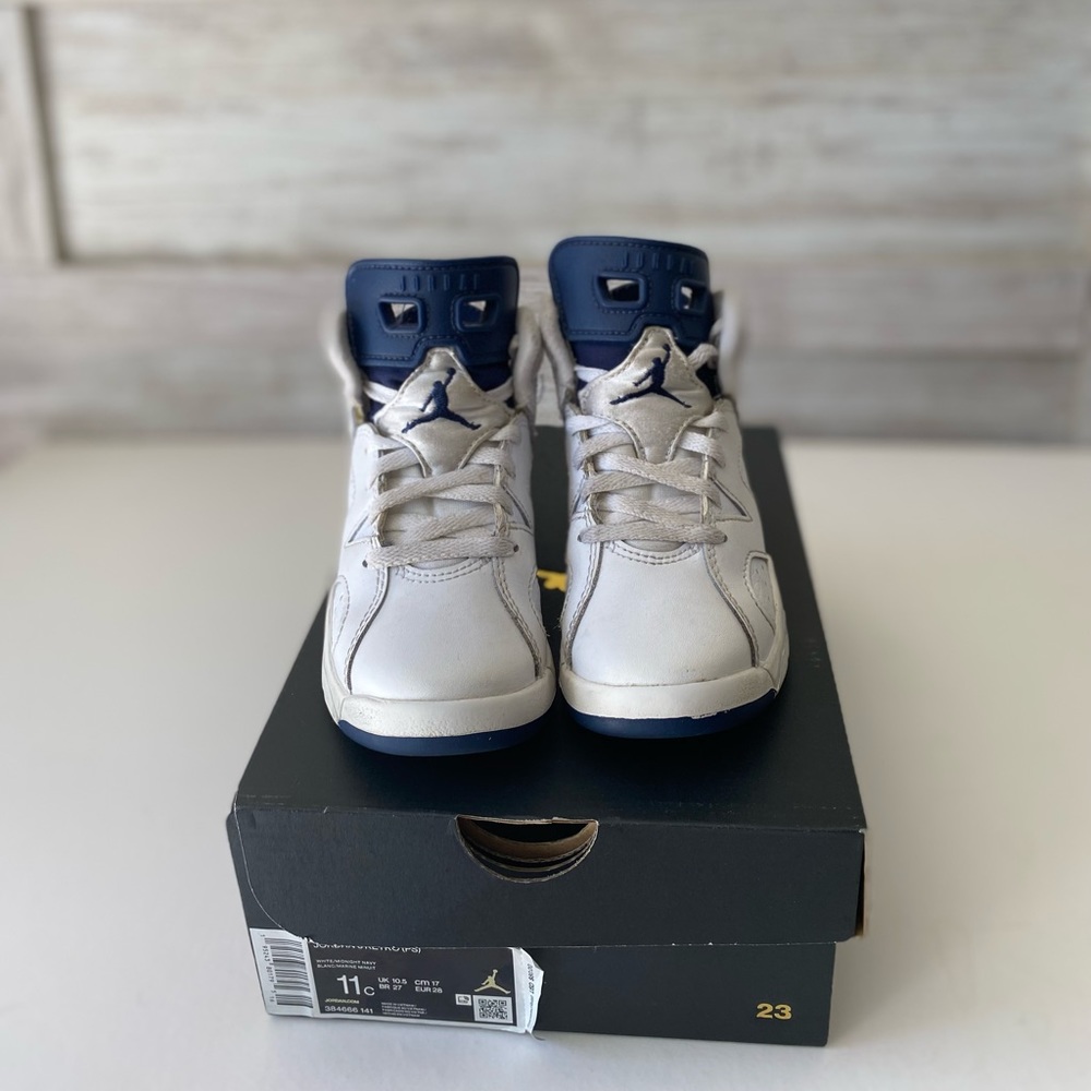 Air Jordan 6 Midnight Navy/White | Kids size 11C